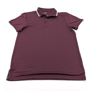 FLX Polo Shirt Men's Medium Maroon Short Sleeve Golf Preppy